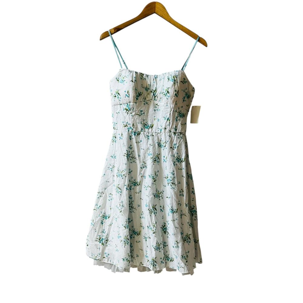 Ruby Rox Floral Spagetti Strap Dress Girls Size 13 NWT Blue White